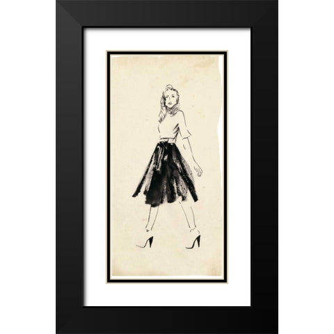 Fashion Glimpse V Black Modern Wood Framed Art Print with Double Matting by Wang, Melissa