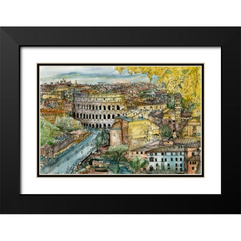 European Afternoon III Black Modern Wood Framed Art Print with Double Matting by Wang, Melissa