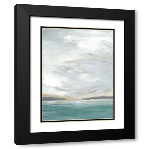 Seafoam Vista I Black Modern Wood Framed Art Print with Double Matting by Vess, June Erica