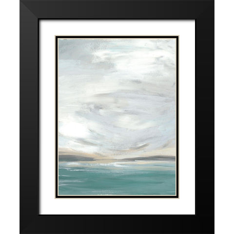 Seafoam Vista I Black Modern Wood Framed Art Print with Double Matting by Vess, June Erica