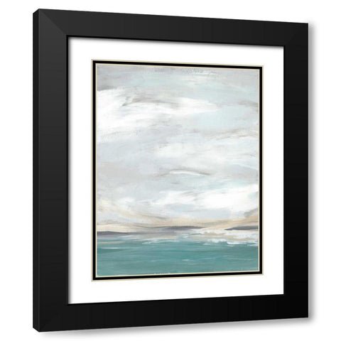 Seafoam Vista II Black Modern Wood Framed Art Print with Double Matting by Vess, June Erica