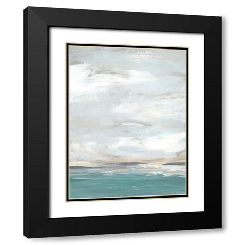Seafoam Vista II Black Modern Wood Framed Art Print with Double Matting by Vess, June Erica