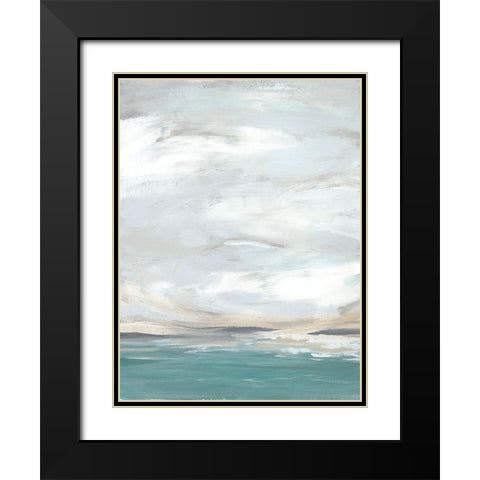 Seafoam Vista II Black Modern Wood Framed Art Print with Double Matting by Vess, June Erica