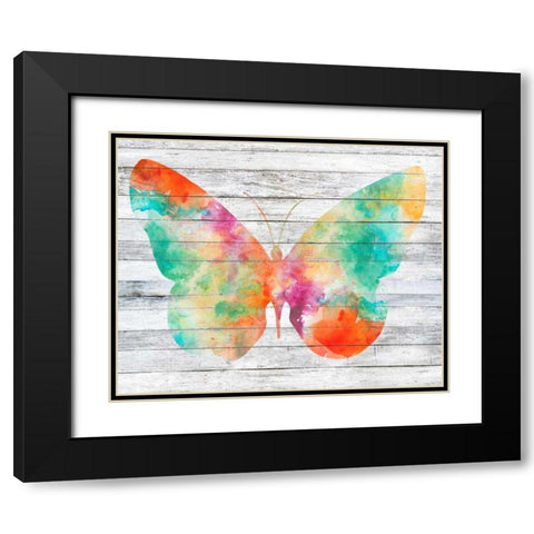 Wings on Wood I Black Modern Wood Framed Art Print with Double Matting by Goldberger, Jennifer