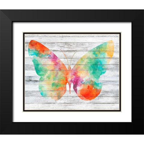 Wings on Wood I Black Modern Wood Framed Art Print with Double Matting by Goldberger, Jennifer
