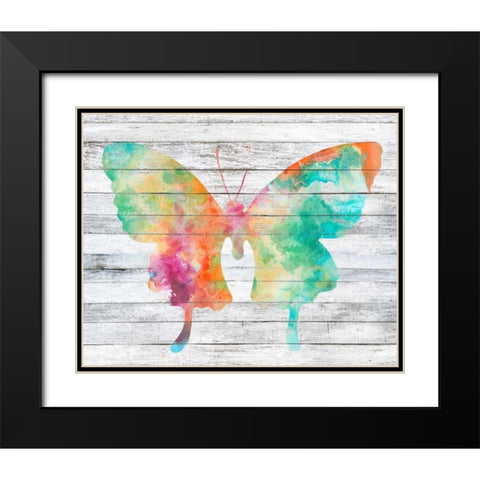 Wings on Wood II Black Modern Wood Framed Art Print with Double Matting by Goldberger, Jennifer