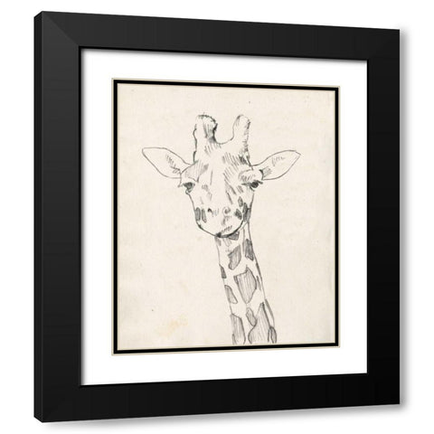 Giraffe Portrait II Black Modern Wood Framed Art Print with Double Matting by Goldberger, Jennifer