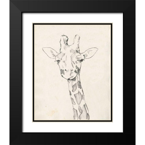 Giraffe Portrait II Black Modern Wood Framed Art Print with Double Matting by Goldberger, Jennifer