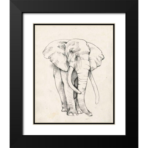 Elephant Portrait II Black Modern Wood Framed Art Print with Double Matting by Goldberger, Jennifer