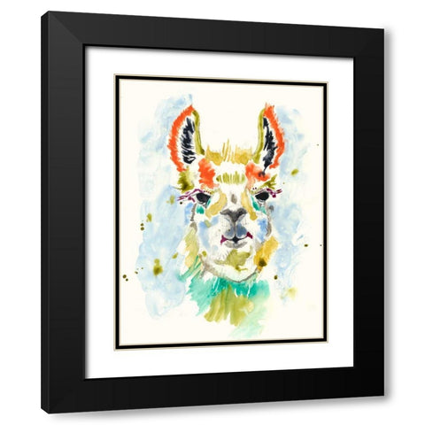 Hifi Llama I Black Modern Wood Framed Art Print with Double Matting by Goldberger, Jennifer