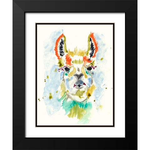 Hifi Llama I Black Modern Wood Framed Art Print with Double Matting by Goldberger, Jennifer