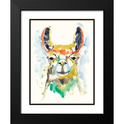 Hifi Llama II Black Modern Wood Framed Art Print with Double Matting by Goldberger, Jennifer