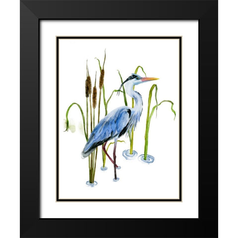 At the Pond II Black Modern Wood Framed Art Print with Double Matting by Wang, Melissa