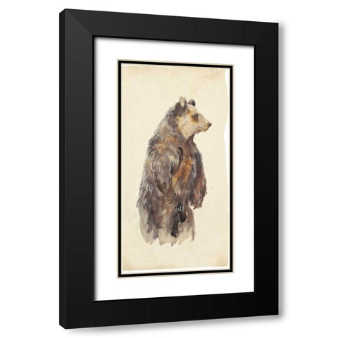 Brown Bear Stare II Black Modern Wood Framed Art Print with Double Matting by Wang, Melissa