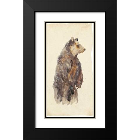 Brown Bear Stare II Black Modern Wood Framed Art Print with Double Matting by Wang, Melissa