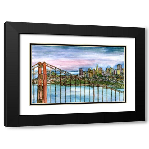 Coast to Coast II Black Modern Wood Framed Art Print with Double Matting by Wang, Melissa