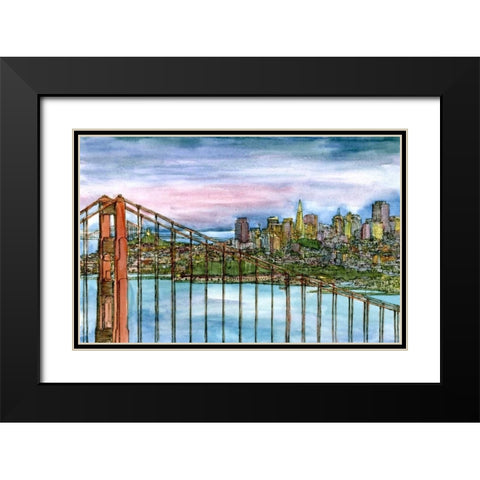 Coast to Coast II Black Modern Wood Framed Art Print with Double Matting by Wang, Melissa