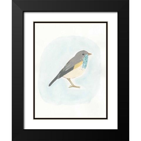 Dapper Bird I Black Modern Wood Framed Art Print with Double Matting by Vess, June Erica