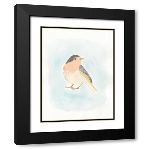 Dapper Bird III Black Modern Wood Framed Art Print with Double Matting by Vess, June Erica