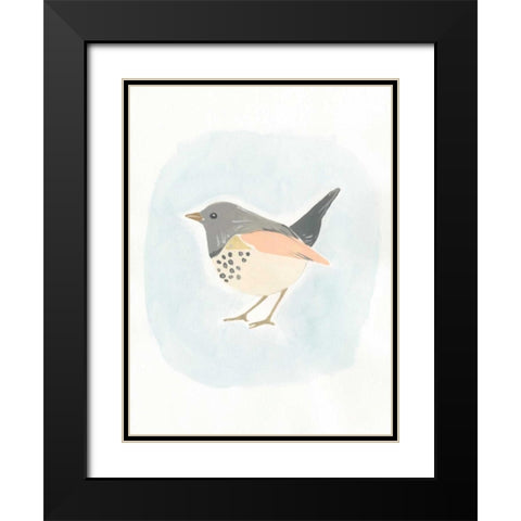 Dapper Bird IV Black Modern Wood Framed Art Print with Double Matting by Vess, June Erica