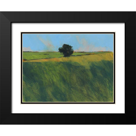 Lone Hedgerow Tree Black Modern Wood Framed Art Print with Double Matting by Bailey, Paul