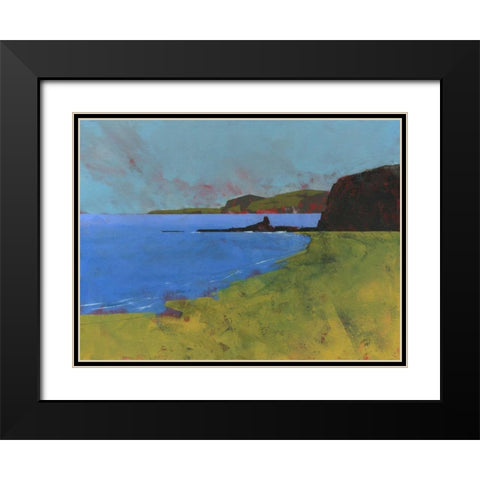 Ceredigion Cliffs Black Modern Wood Framed Art Print with Double Matting by Bailey, Paul