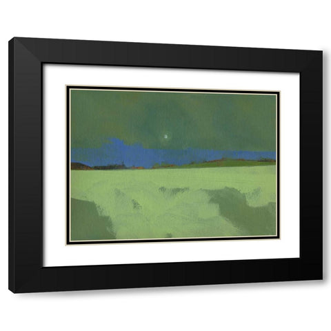 Green Moon Rising Black Modern Wood Framed Art Print with Double Matting by Bailey, Paul