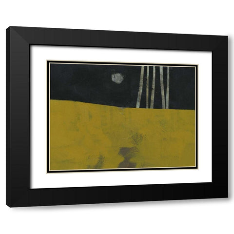 Five Trunks and the Moon Black Modern Wood Framed Art Print with Double Matting by Bailey, Paul