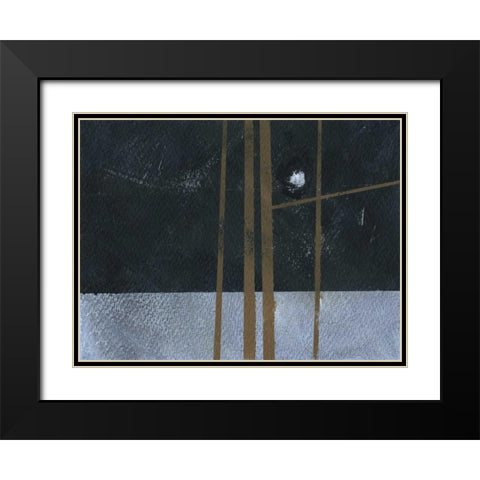 Four Trees and the Moon I Black Modern Wood Framed Art Print with Double Matting by Bailey, Paul