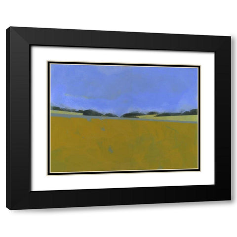 Distant Flax Black Modern Wood Framed Art Print with Double Matting by Bailey, Paul