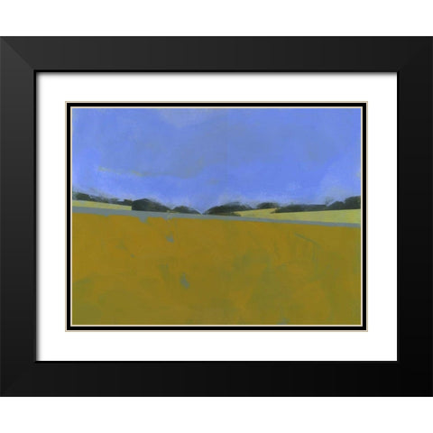Distant Flax Black Modern Wood Framed Art Print with Double Matting by Bailey, Paul