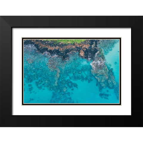 Custom Hawaii View IV Black Modern Wood Framed Art Print with Double Matting by Mead, Adam