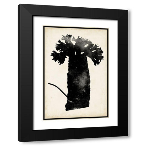 Fern Silhouette II Black Modern Wood Framed Art Print with Double Matting by Vision Studio