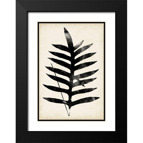 Fern Silhouette III Black Modern Wood Framed Art Print with Double Matting by Vision Studio