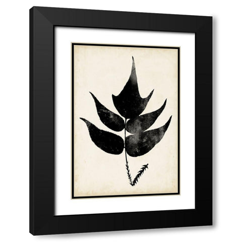 Fern Silhouette IV Black Modern Wood Framed Art Print with Double Matting by Vision Studio