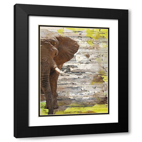 The Elephant I Black Modern Wood Framed Art Print with Double Matting by Orlov, Irena