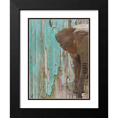The Elephant II Black Modern Wood Framed Art Print with Double Matting by Orlov, Irena