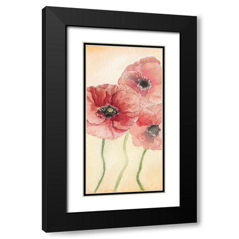 Poppy Composition I Black Modern Wood Framed Art Print with Double Matting by Chabot, Natasha