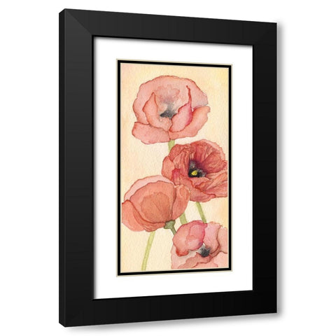 Poppy Composition II Black Modern Wood Framed Art Print with Double Matting by Chabot, Natasha