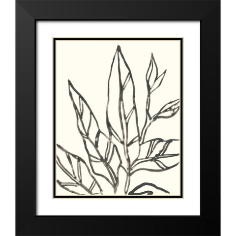 Tropical Contour II Black Modern Wood Framed Art Print with Double Matting by Vess, June Erica