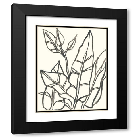 Tropical Contour III Black Modern Wood Framed Art Print with Double Matting by Vess, June Erica