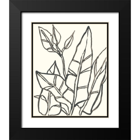 Tropical Contour III Black Modern Wood Framed Art Print with Double Matting by Vess, June Erica