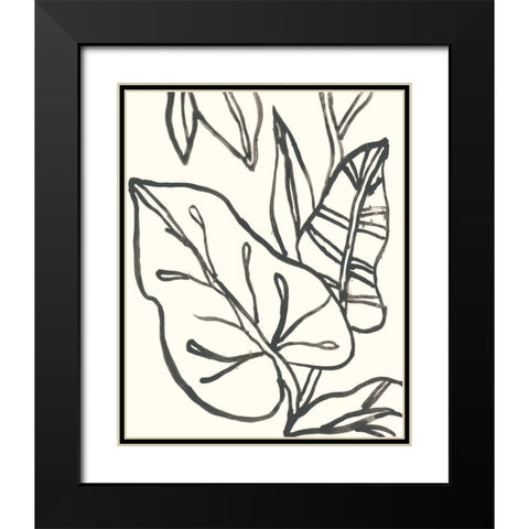 Tropical Contour IV Black Modern Wood Framed Art Print with Double Matting by Vess, June Erica