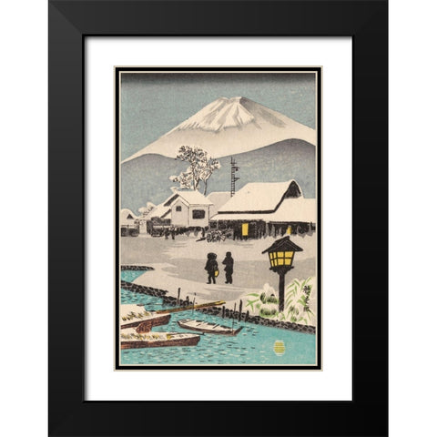Iconic Japan XI Black Modern Wood Framed Art Print with Double Matting by Unknown