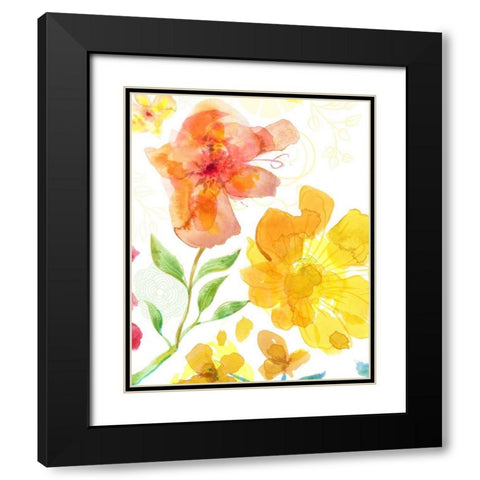 Blossoms in the Sun I Black Modern Wood Framed Art Print with Double Matting by Naskrent, Delores