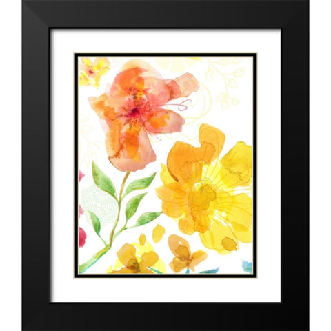 Blossoms in the Sun I Black Modern Wood Framed Art Print with Double Matting by Naskrent, Delores