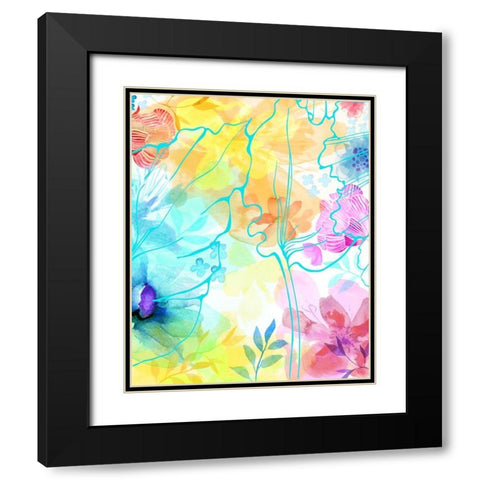 Blossoms in the Sun IV Black Modern Wood Framed Art Print with Double Matting by Naskrent, Delores