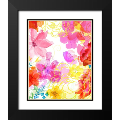 Blossoms in the Sun V Black Modern Wood Framed Art Print with Double Matting by Naskrent, Delores
