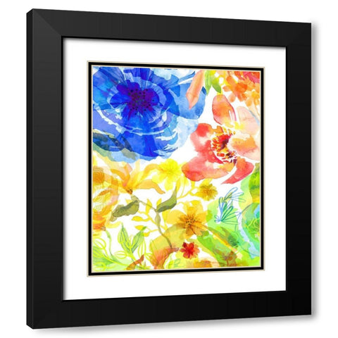Blossoms in the Sun VI Black Modern Wood Framed Art Print with Double Matting by Naskrent, Delores