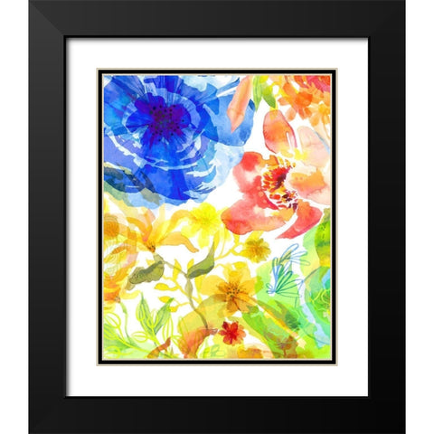 Blossoms in the Sun VI Black Modern Wood Framed Art Print with Double Matting by Naskrent, Delores